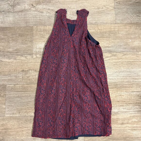 Alya Lace Overlay Dress with floral print - Red and Black - Small - Picture 4 of 4